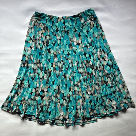 OneEighty Blue Abstract Dot Skater Skirt A-Line Flowy Casual Y2K Indie - Picture 4 of 9